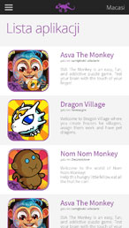 Mobile game HUB - screen